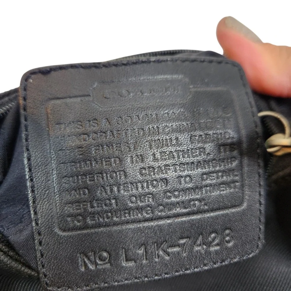 Vtg Y2K COACH Mini Mercer Hobo Bag Black Nylon Chain Strap Gold Hardware Purse